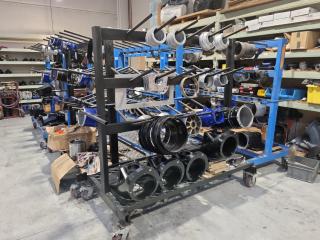 8 x Large Wheeled Parts Racks