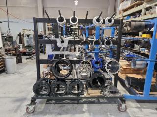 8 x Large Wheeled Parts Racks