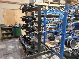 8 x Large Wheeled Parts Racks